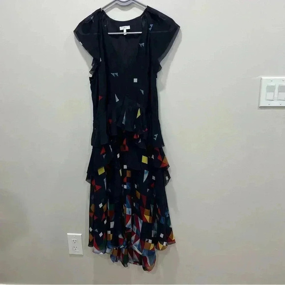 Joie Kiersten Printed Silk‎ Ruffle Dress-Size 4 - Picture 2 of 13